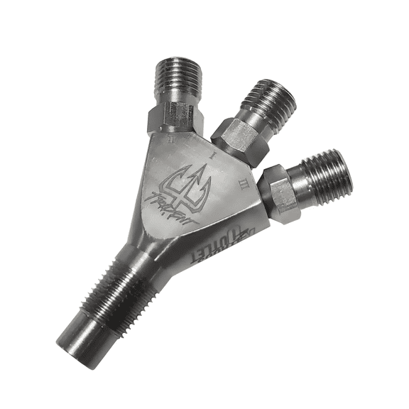 Nitrous Outlet Trident Ti 1/8" NPT Three Stage Dry Nitrous Nozzle - Straight Discharge/Titanium