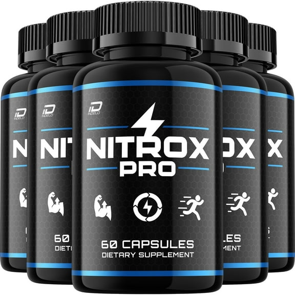 Nitrox Pro for Men Capsules – NitroxPro Vitamin Complex Pills Energy, 5 Pack, 300 Capsules