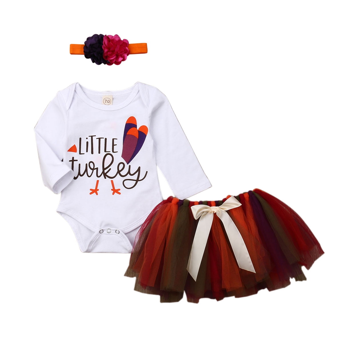 Nituyy Baby Girls Thanksgiving 3PCS Outfit Set, Long Sleeve Letter