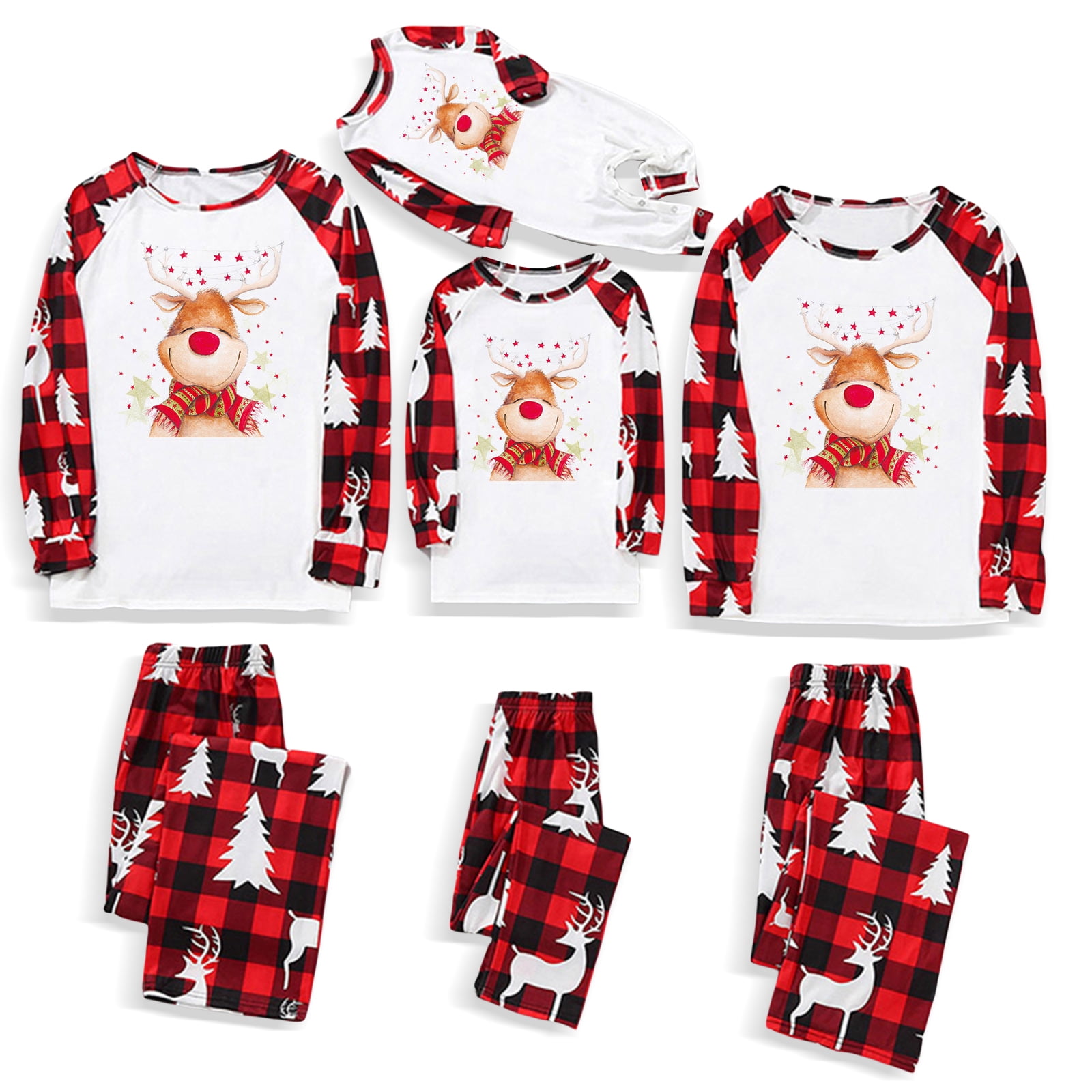 Nituyy Christmas Family Pajamas Holiday Christma Pajama Family Matching ...
