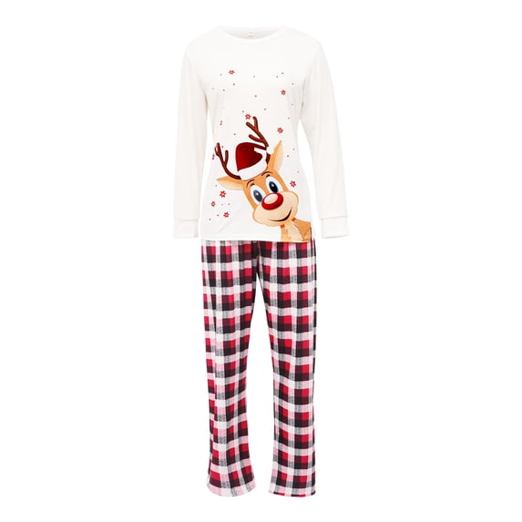 Nituyy Christmas Family Pajamas Matching Sets,Bear Classic Plaid Xmas Clothes Soft Outfit Sleepwear
