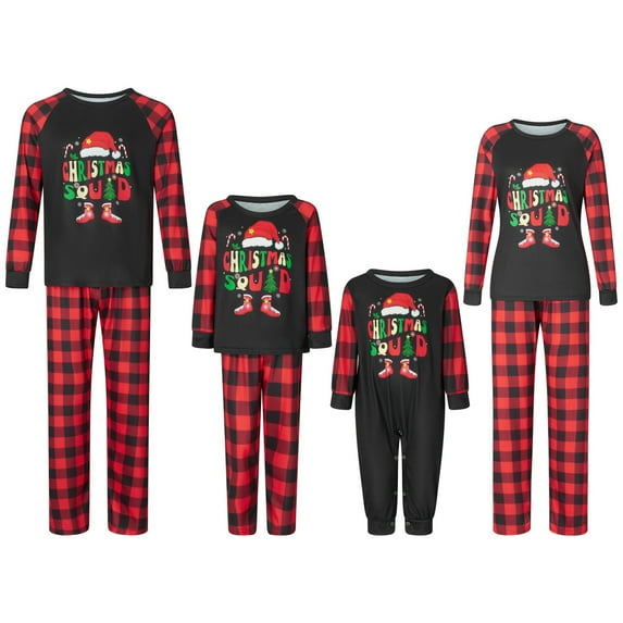 Nituyy Christmas Pajamas For Family 2023 Holiday Family Christmas Pjs Matching Sets Elk Plaid Xmas Family Sleepwear Outfits