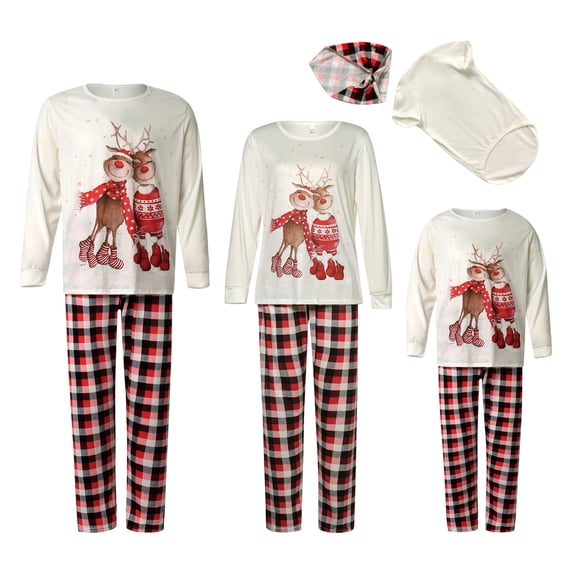 Nituyy Christmas Pajamas for Family Matching Sets Xmas Holidays Sleepwear Christmas PJs for Adults Men Women Baby Kids