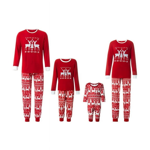 Nituyy Christmas Pajamas for Family Xmas Matching Sets for Adults Kids Holiday Home Xmas Family Sleepwear Set