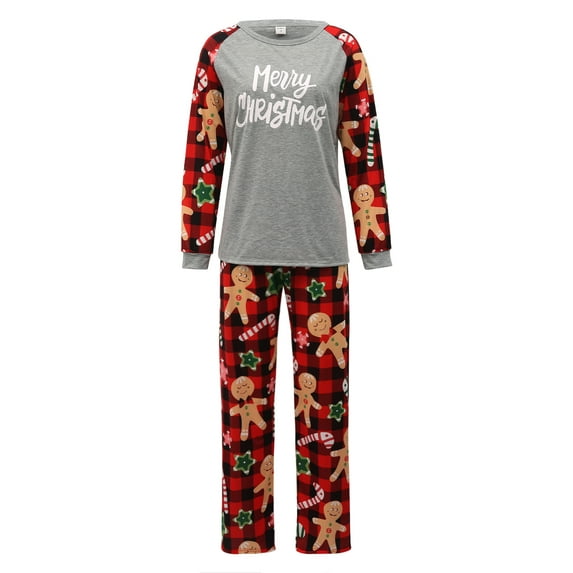 Nituyy Christmas Pajamas for Family with Print Top and Pants Jammies Sleepwear Matching PJ's Sets