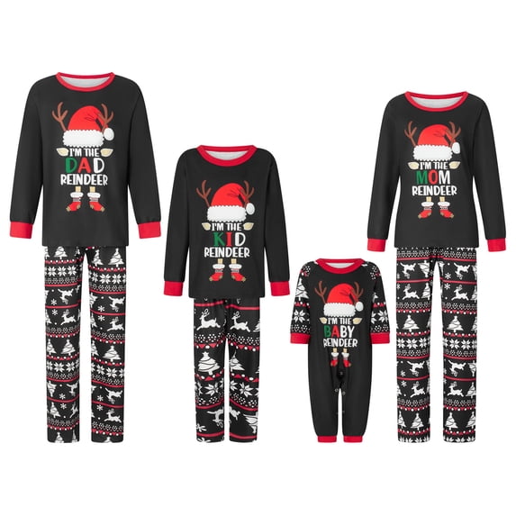 Nituyy Christmas Santa Hat Pattern Family Matching Pajamas,2-piece,Unisex,Sizes Baby-Kids-Adult