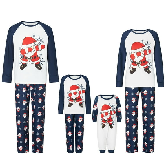 Nituyy Christmas Santa Hat Pattern Family Matching Pajamas,2-piece,Unisex,Sizes Baby-Kids-Adult