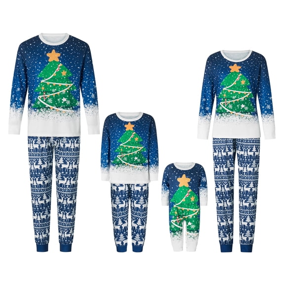 Nituyy Family Christmas Pajamas Matching Sets, Xmas PJs Mathching Set, Holiday Family Long Sleeves Sleepwear Sets