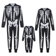 thumbnail image 1 of Nituyy Family Halloween Skeleton Pajamas Funny Zipper Hooded Jumpsuit Matching Family Pjs Sleepwear, 1 of 10
