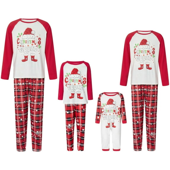 Nituyy Family Matching Christmas Pajamas Set Xmas Long Sleeve Sleepwear Nightwear For Couples Kids Baby