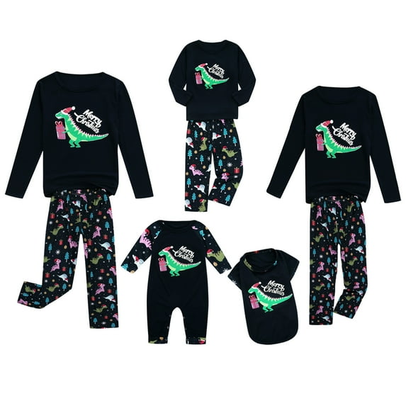 Nituyy Holiday Family Matching Pajamas Christmas Pjs Set Long Sleeve Tops Xmas Pajamas Pant Cute Family Jammies