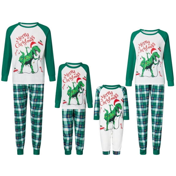 Nituyy Holiday Family Pajamas Matching Sets Christmas PJs with Mama Bear Printed Romper Plaid Pants Sleepwear