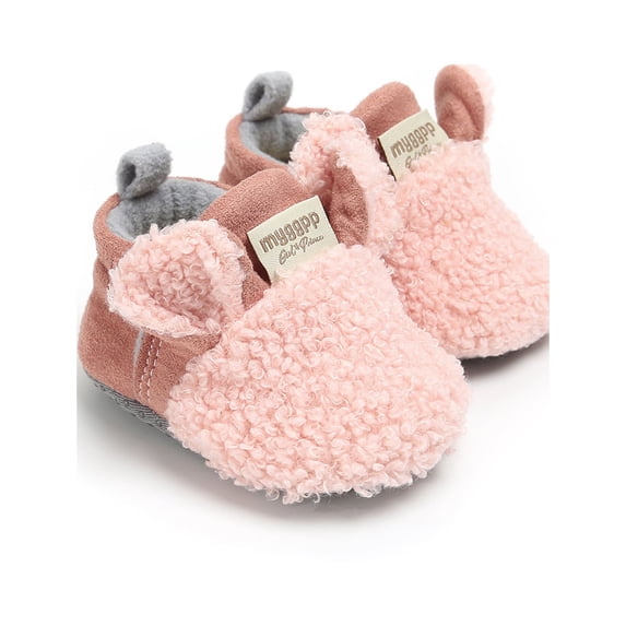 Nituyy Infant Slippers Cartoon Ear Anti-slip Knit Crawling Shoes