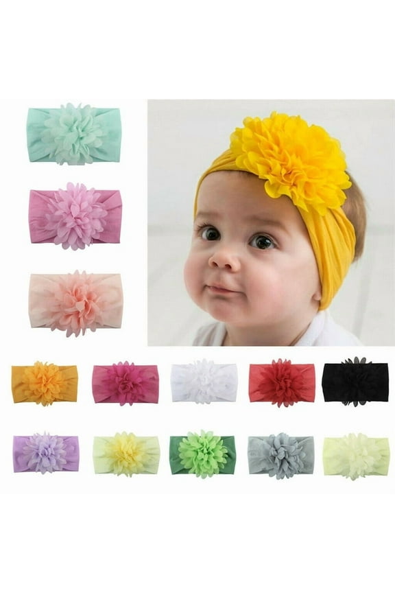 Kids Girl Baby Headband Infant Newborn Flower Bow Hair Band Accessories