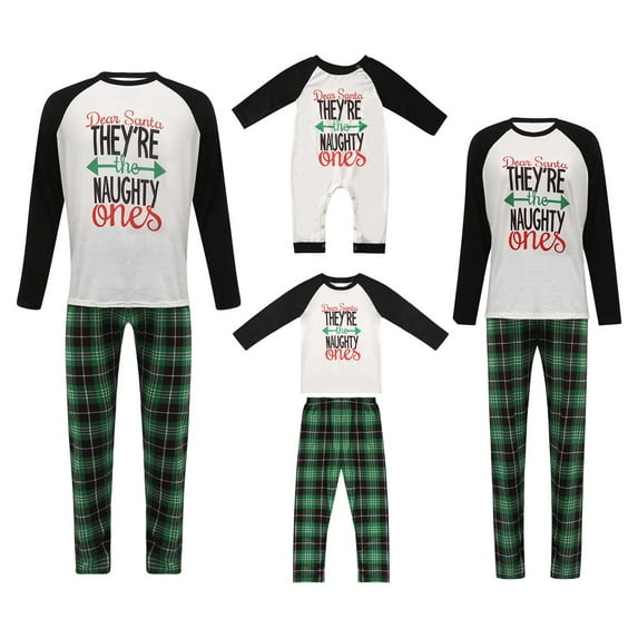 Nituyy Matching Family Christmas Pajamas Holiday Sleepwear Set Long Sleeve Pullover and Printed Pants S-XXL