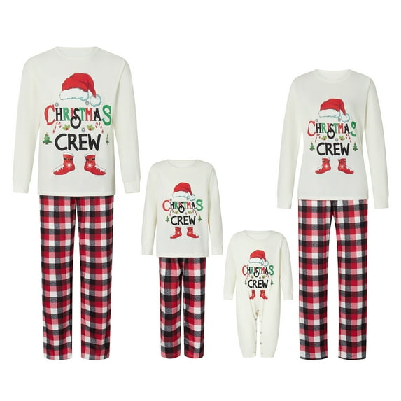 Nituyy Matching Family Christmas Pajamas Holiday Xmas Sleepwear Set Matching Pajamas for Family