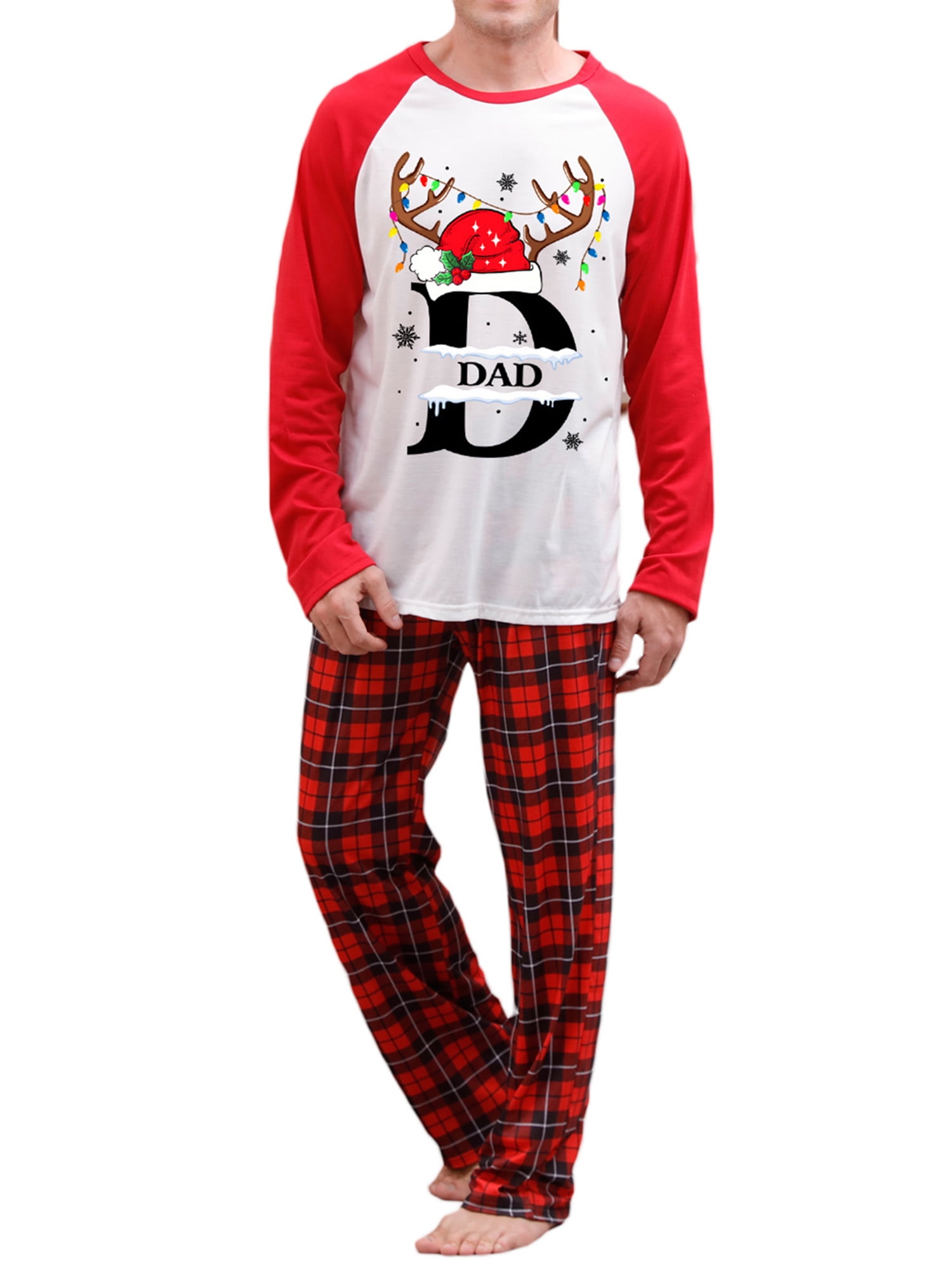 Nituyy Matching Family Pajamas Sets Christmas PJ's with Letter and