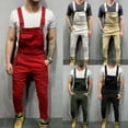 thumbnail image 1 of Nituyy Men's Denim Bib Overalls Slim Fit Ripped Hole Jumpsuits, 1 of 5