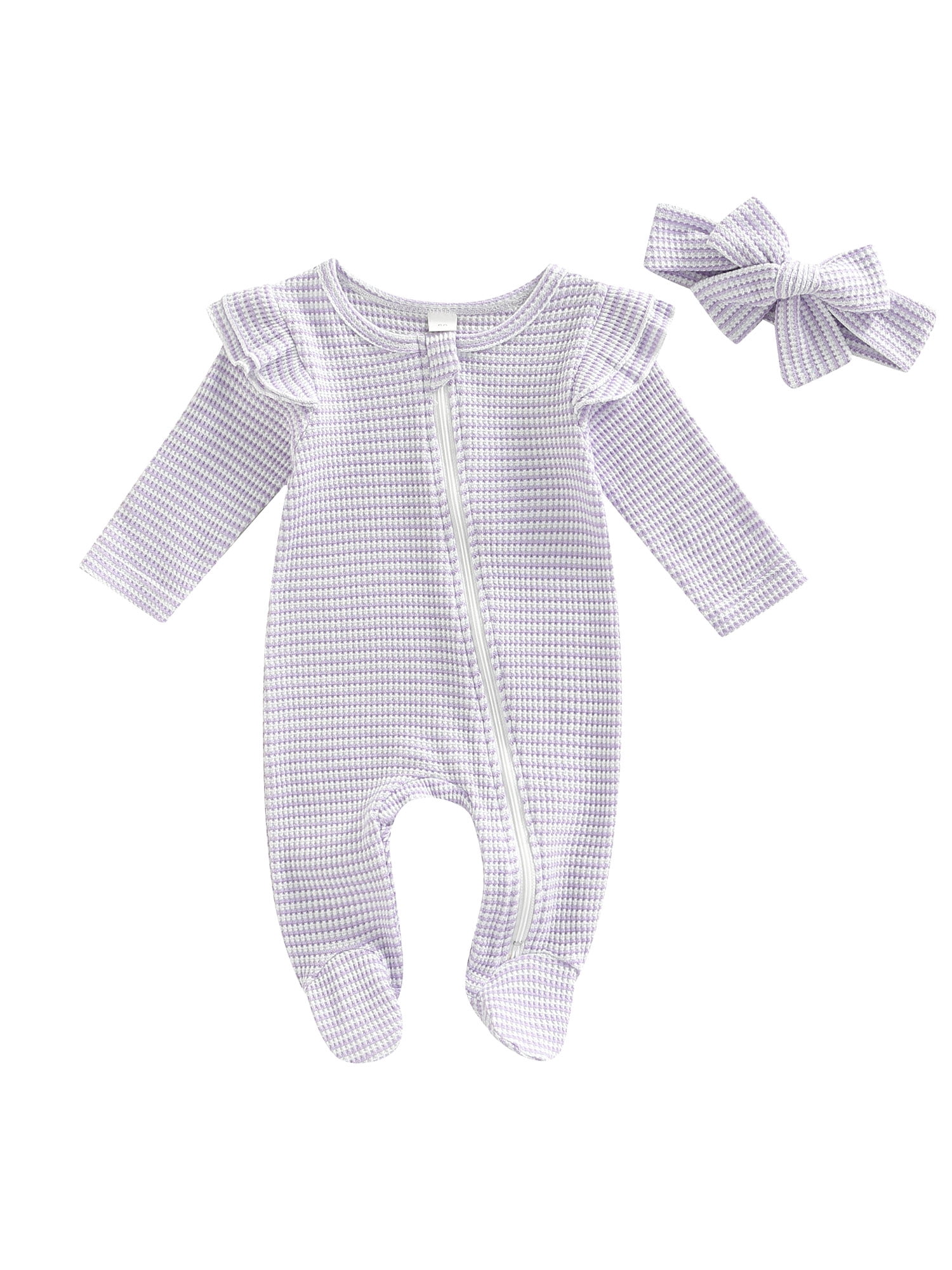 Nituyy Newborn Baby Boy Girl Zipper Footies Sleep Play Pjs Cotton OnePiece Romper Jumpsuit