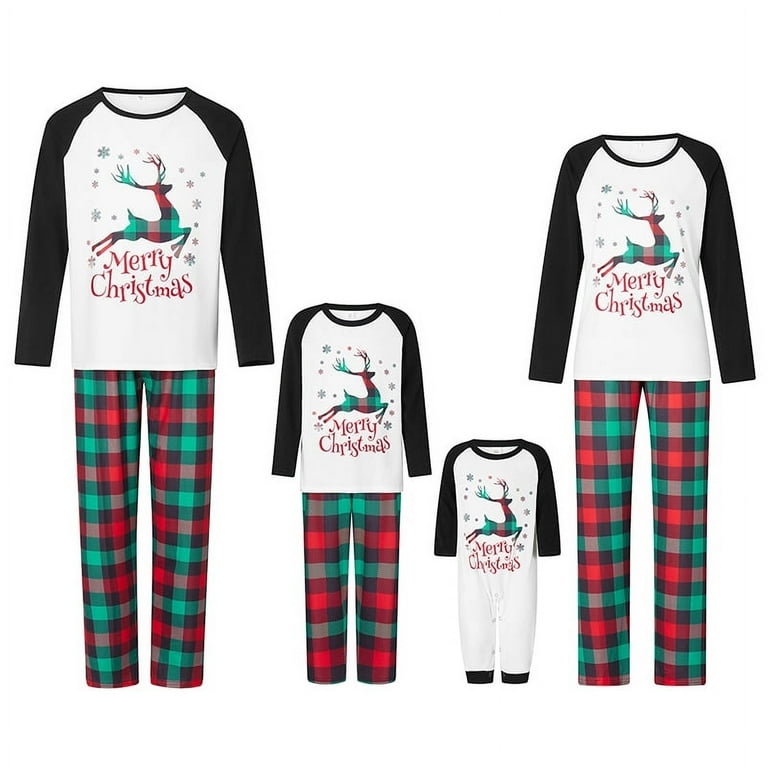 Nituyy Plus Size Christmas Pajamas for Family 2023,Funny Plaid