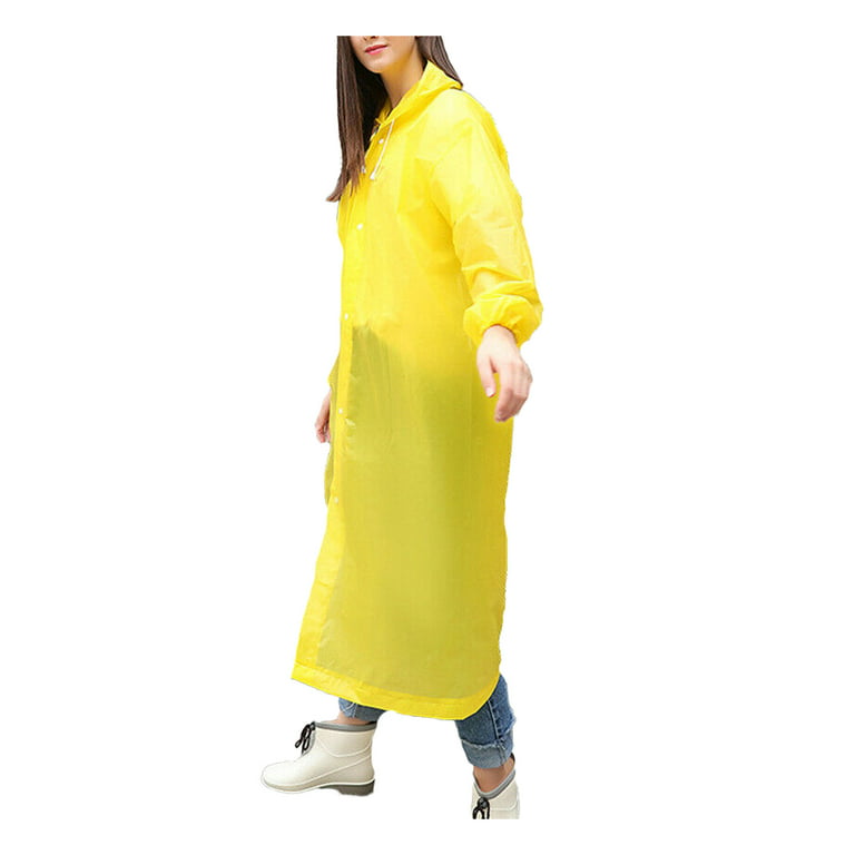 Unisex Adult Raincoat Rain Coat Reusable Waterproof EVA Hooded