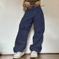 thumbnail image 1 of Nituyy Women Baggy Cargo Pants Low Waist Drawstring Oversized Jogger Pants Casual Wide Leg Parachute Trousers Streetwear, 1 of 2