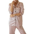 thumbnail image 1 of Nituyy Women Silk Satin Pajama Set Button Sleepwear Homewear Nightwear, 1 of 4