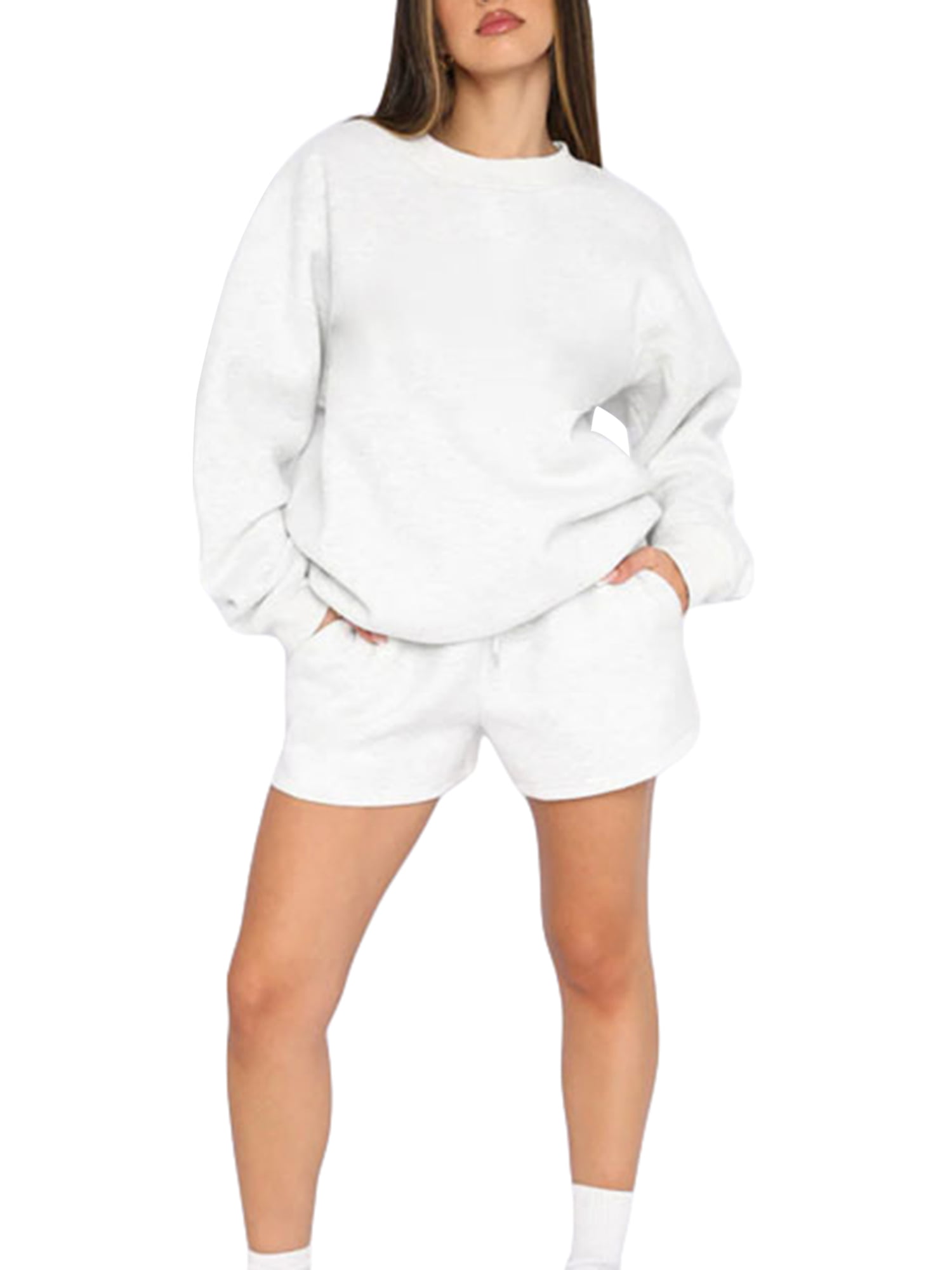 Nituyy Women's 2 Piece Jogging Outfits Long Sleeve Hoodie Pants Set  Sweatshirt Sweatpants Sweatsuits 