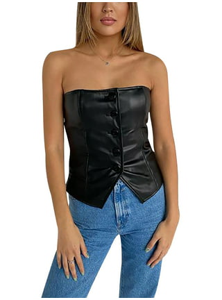 Leather Bustier Tops