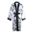 thumbnail image 1 of Nituyy Women's Satin Robe Dollar Print Long Sleeve Silky Kimono Bathrobe with Belt, 1 of 9