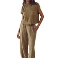 thumbnail image 1 of Nituyy Women's Summer Knit Tops, Casual Short Sleeve Round Neck Solid Color Pocket T-Shirts, 1 of 5