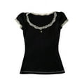 thumbnail image 1 of Nituyy Womens E-Girls Short Sleeve T-Shirt Graphic Print Crop Tops Crewneck Fairy Tee Tops Summer Clothes, 1 of 6