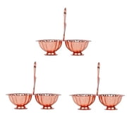 Shubhkart Haldi Kumkum Holder/Stand for Puja Pack of 3, Medium Rose Gold