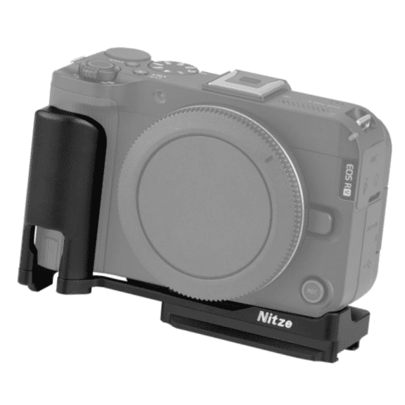 Nitze Camera L-Shape Hand Grip for Canon R50 V Camera, Handgrip with Quick Release Plate For Arca, Cold Shoe and 1/4" Threaded Holes