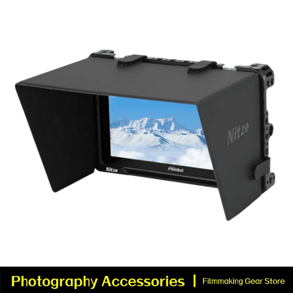 Nitze Director's Monitor Cage Kit for Shimbol M7/Memory7 Pro Monitor with Sunhood and HDMI Cable Clamp