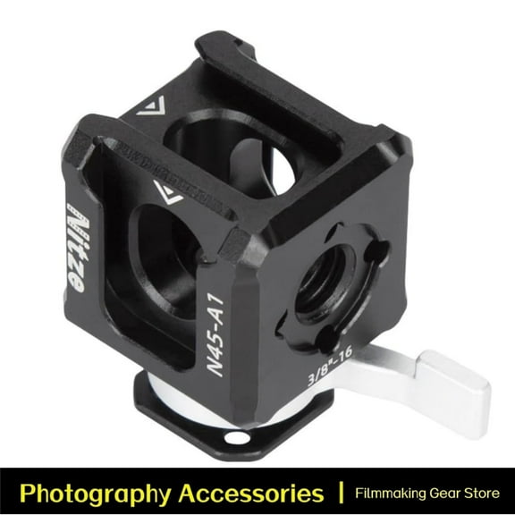 Nitze Triple Cold Shoe Adapter Quick Release Cold Shoe Mount for Monitor Mount, Magic Arm, LED Light and Microphone, with 1/4" Threaded Hole, 1/4" and 3/8" ARRI Locating Holes
