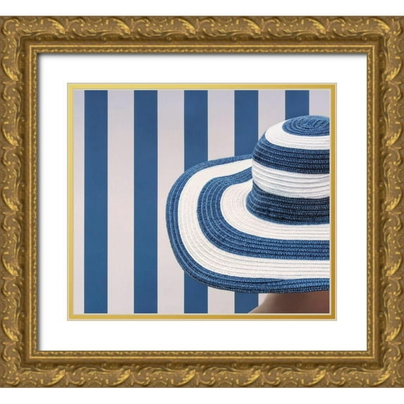 Nitzschmann, Burghard 29x26 Gold Ornate Wood Framed with Double Matting Museum Art Print Titled - Blue And White