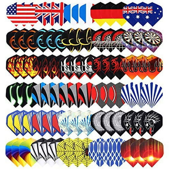 Niubixx Standard Dart Flights 30 Sets 90 Pcs Durable PET and Laser Replacement Tail Wing - Perfect Accessories Equipment Supplies for Dart Games
