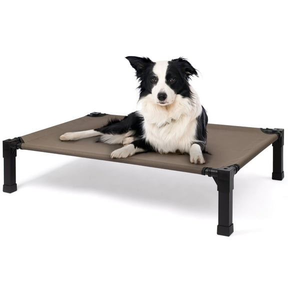 Niubya Cooling Elevated Dog Bed Portable Raised Dog Cot with Washable Mesh, Medium (42"L x 30"W x 8.4"H), Brown