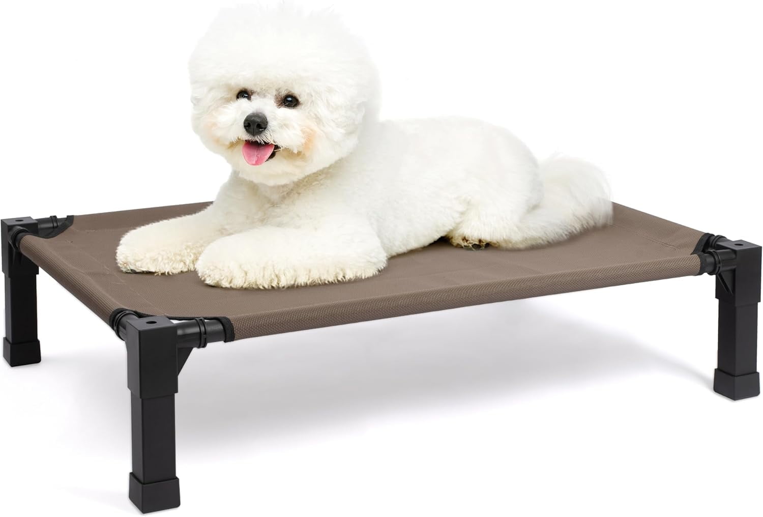 Cooling Elevated Dog Bed, Portable Raised Dog Cot with Washable Mesh, Small (35"L x 25"W x 7.4"H)
