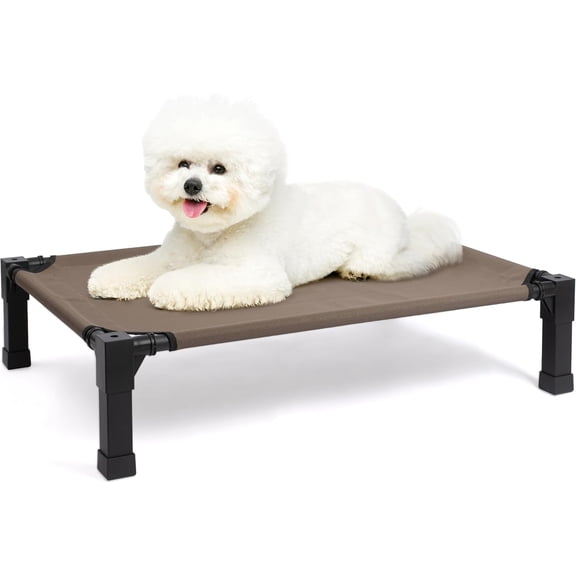 Cooling Elevated Dog Bed, Portable Raised Dog Cot with Washable Mesh, Small (35"L x 25"W x 7.4"H)