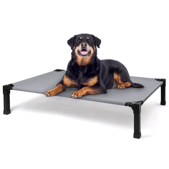 Niubya Cooling Elevated Dog Bed, Portable Raised Dog Cot with Washable Mesh, extra large (60"L x 36"W x 9.3"H ),Grey