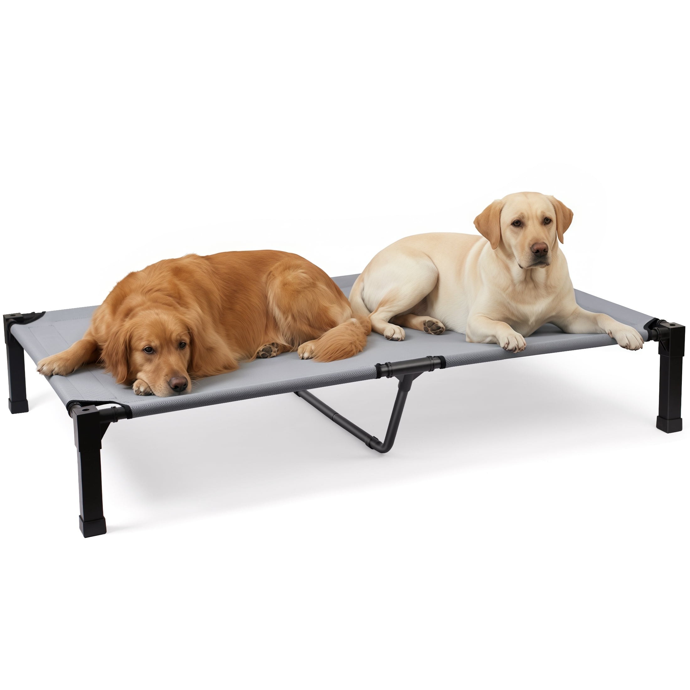 Niubya Cooling Elevated Dog Bed, Portable Raised Dog Cot with Washable Mesh, extra large (60"L x 36"W x 9.3"H ),Grey