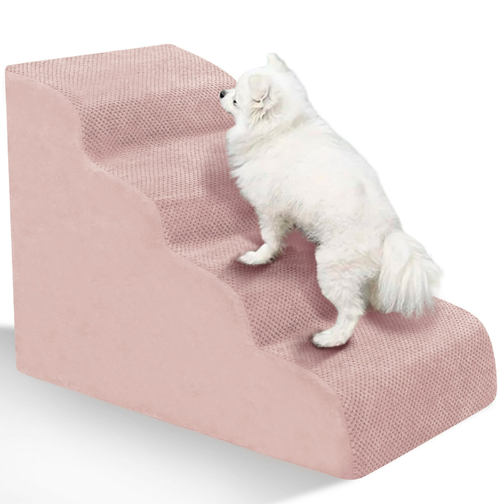 Niubya, Dog Stairs for Small Dogs, 4 Steps High Density Foam Dog Ramp ...
