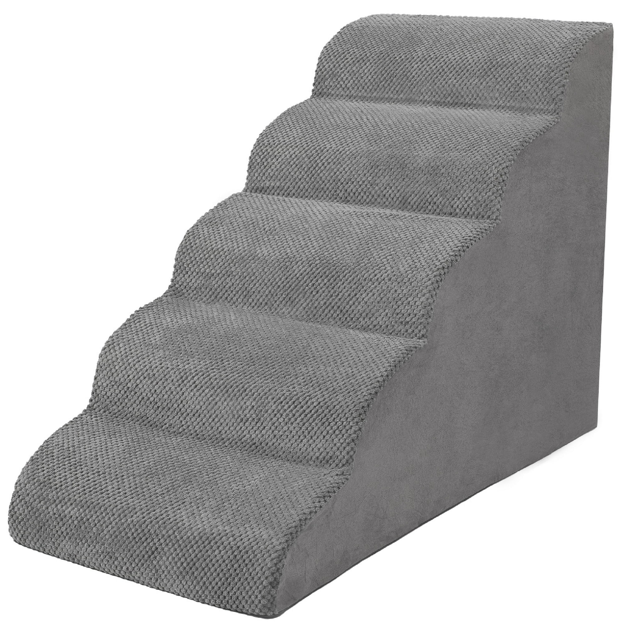 Niubya, Dog Stairs for Small Dogs, 5 Steps High Density Foam Dog Ramp ...