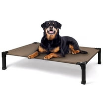 Niubya Cooling Elevated Dog Bed, Portable Raised Dog Cot with Washable Mesh, Large (51"L x 36"W x 9.3"H), Brown