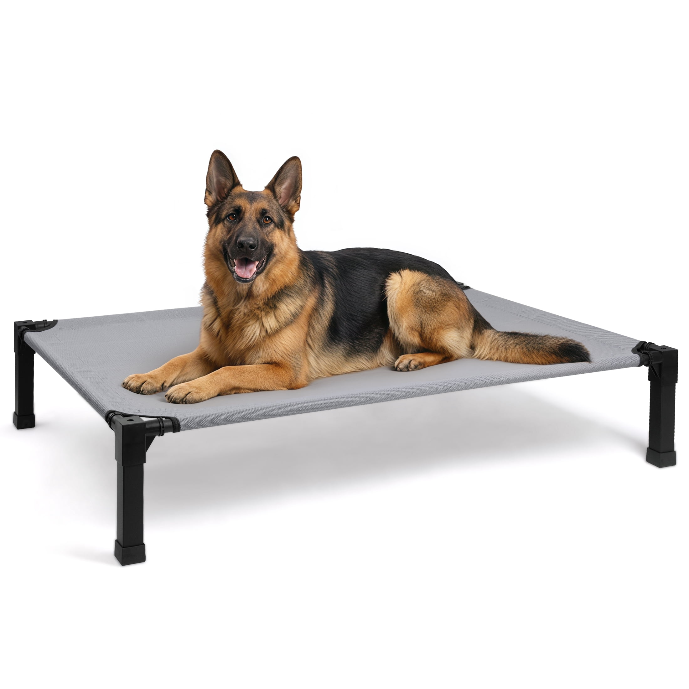 Niubya Cooling Elevated Dog Bed, Portable Raised Dog Cot with Washable Mesh, Large (51"L x 36"W x 9.3"H ),Grey