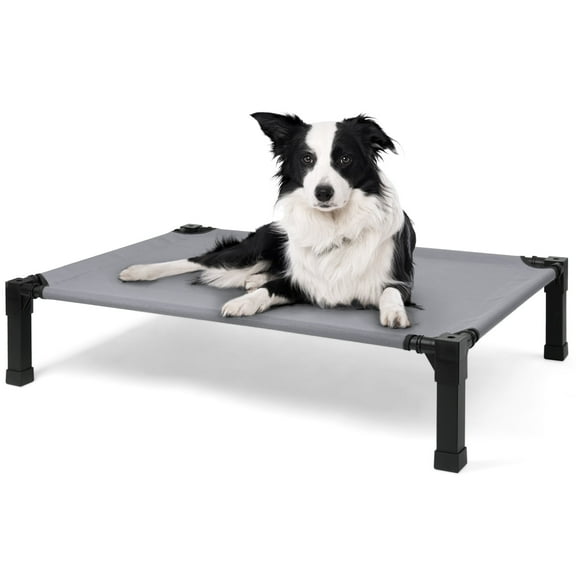 Niubya Cooling Elevated Dog Bed, Portable Raised Dog Cot with Washable Mesh, Medium (42"L x 30"W x 8.4"),HGrey