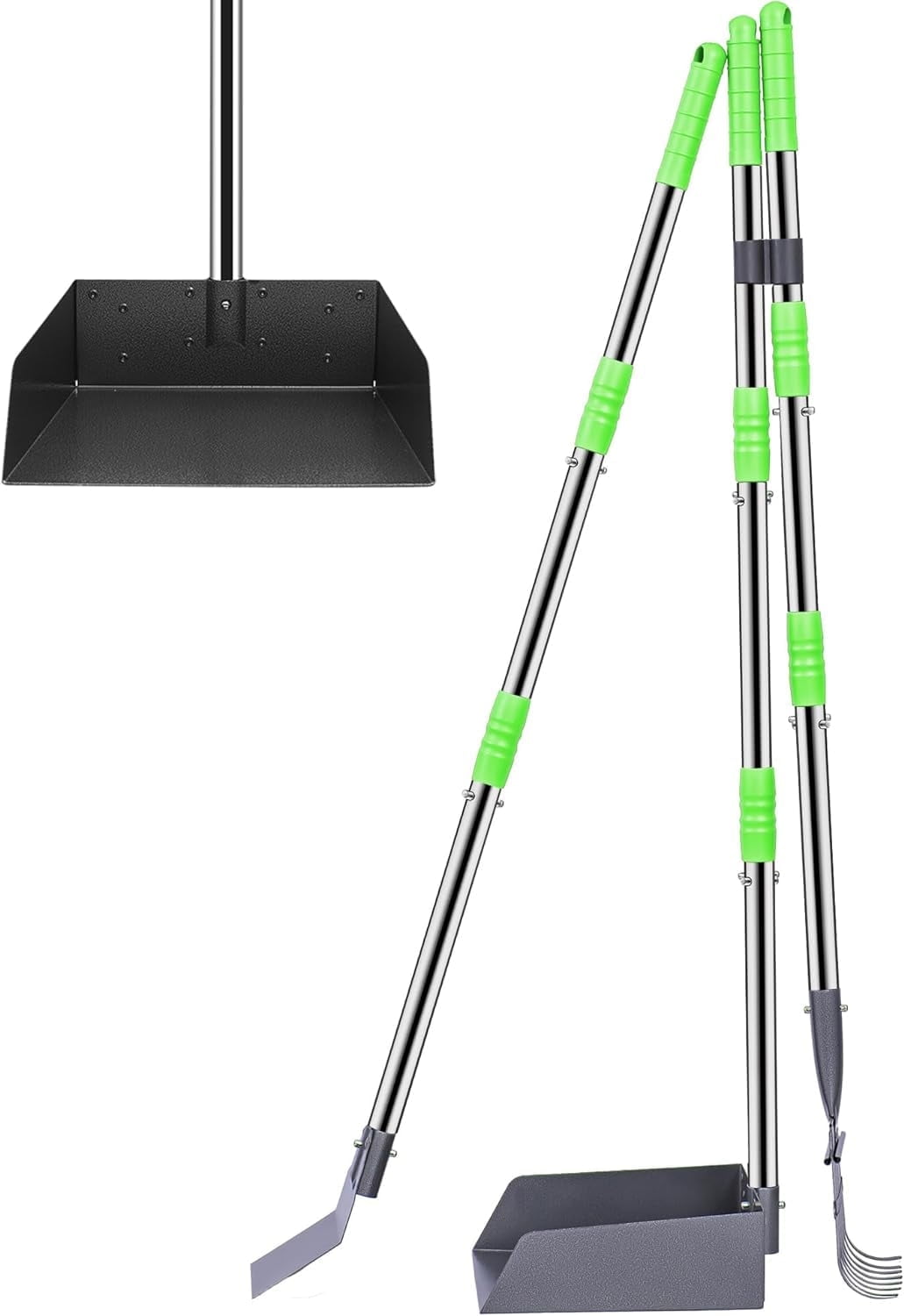Niubya Pooper Scooper for Dogs, Metal Poop Scooper Tray Spade and Rake