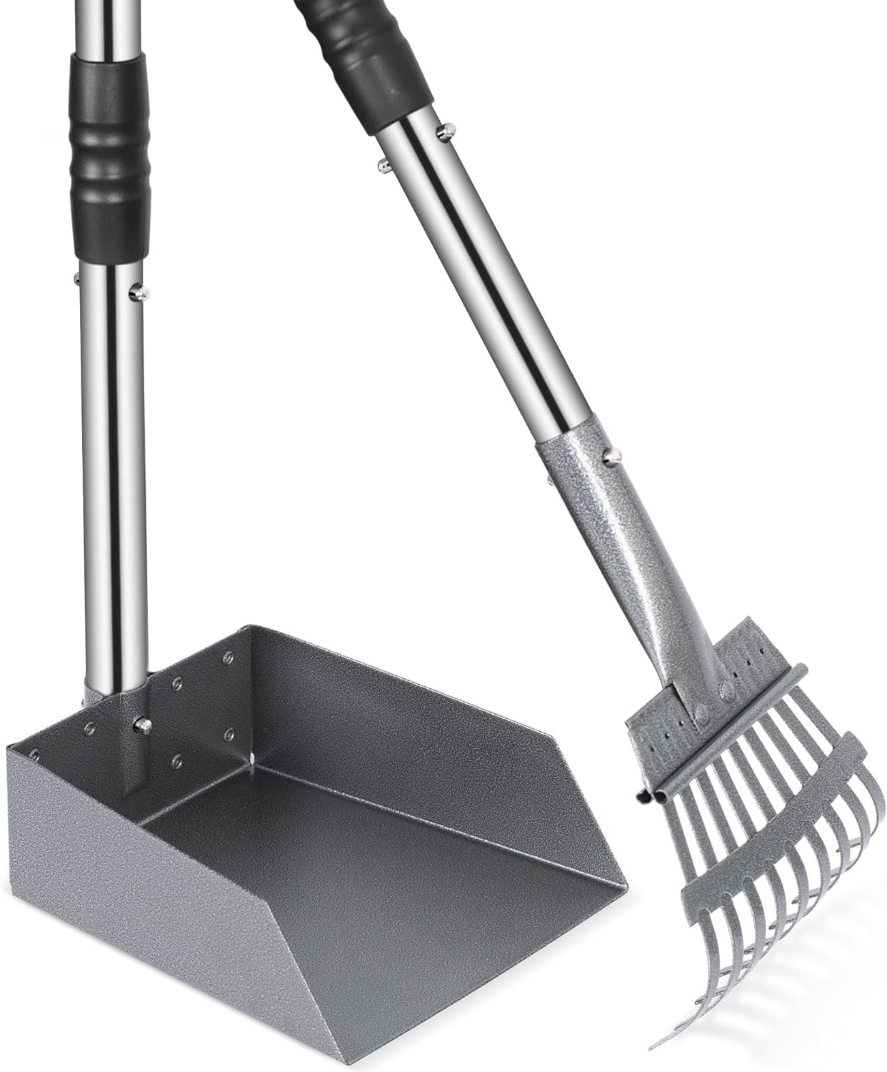 Niubya Pooper Scooper for Dogs, Metal Poop Scooper Tray Spade and Rake
